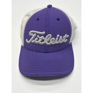 Titleist Golf Hat Cap Purple White Mesh Flex Fit S M Mens
